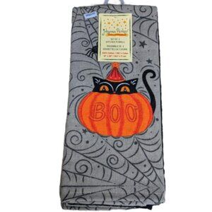 NWT Johanna Parker Halloween Cat & Pumpkin Towel Set of 3